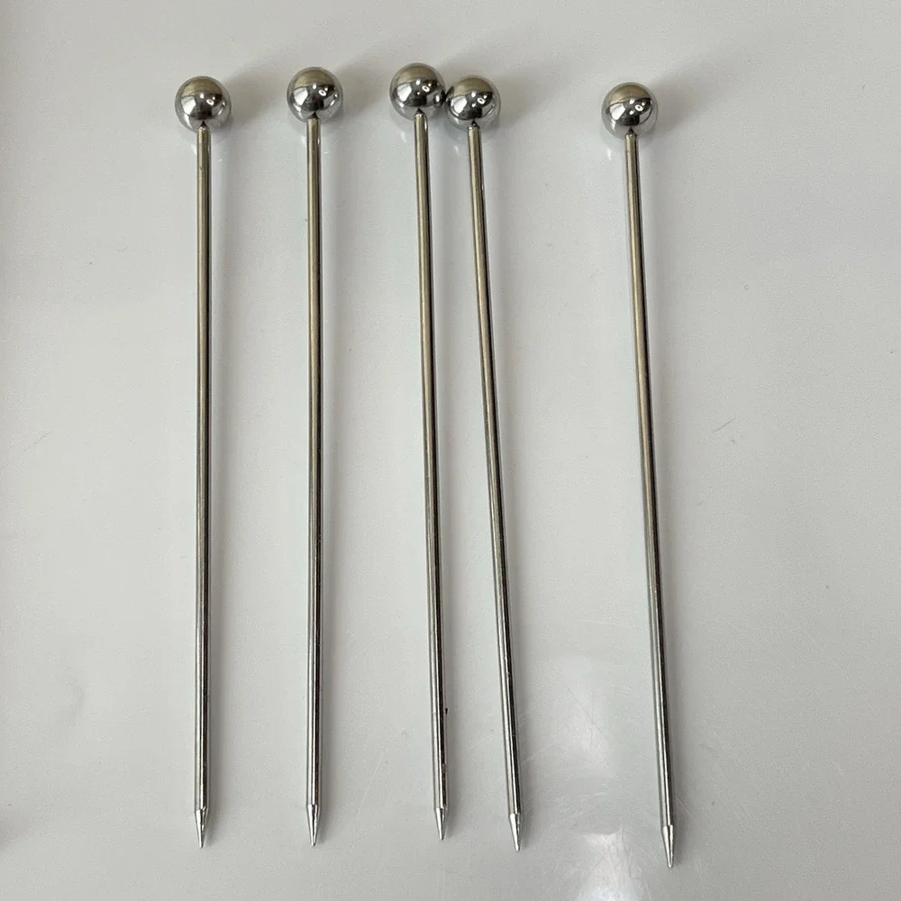 Assorted Stainless Cocktail Picks Skewers Lot Of 21 Fleur de lis Bird Barware